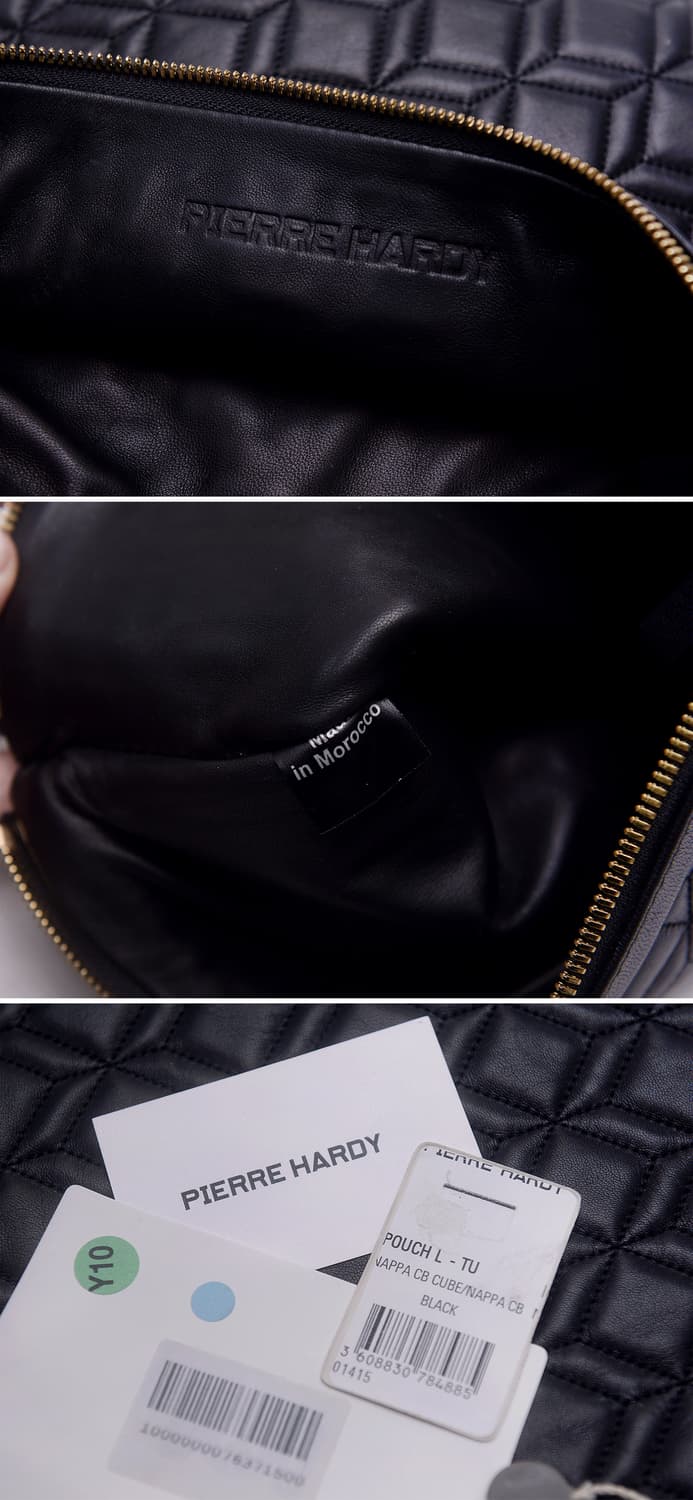 피에르하디 (PIERRE HARDY) 퀼팅 큐브 나파레더 카프스킨 클러치 상품이미지10