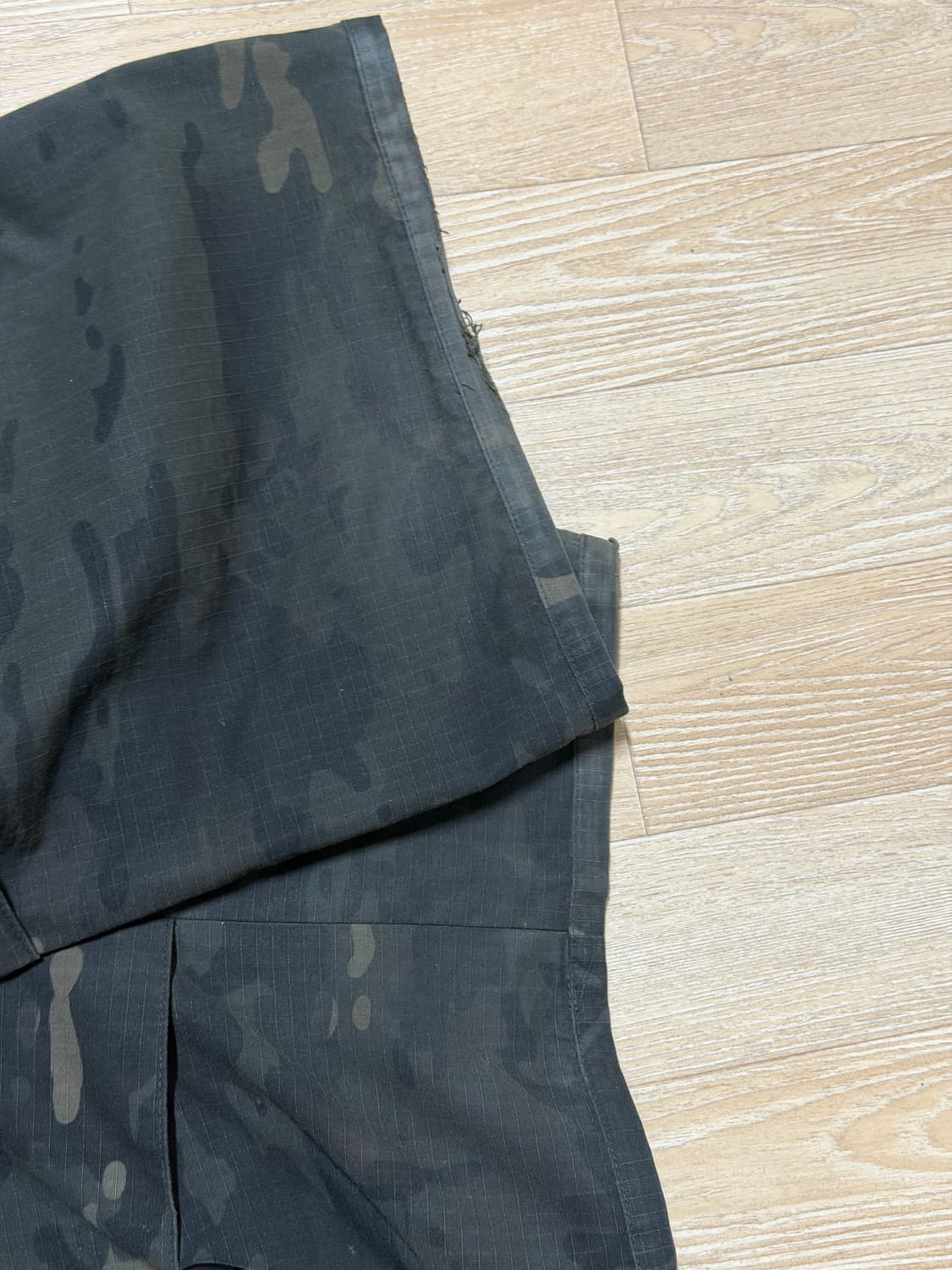 [3] 해칭룸 퍼티그 오버 팬츠 립스탑 블랙 카모 상품이미지2