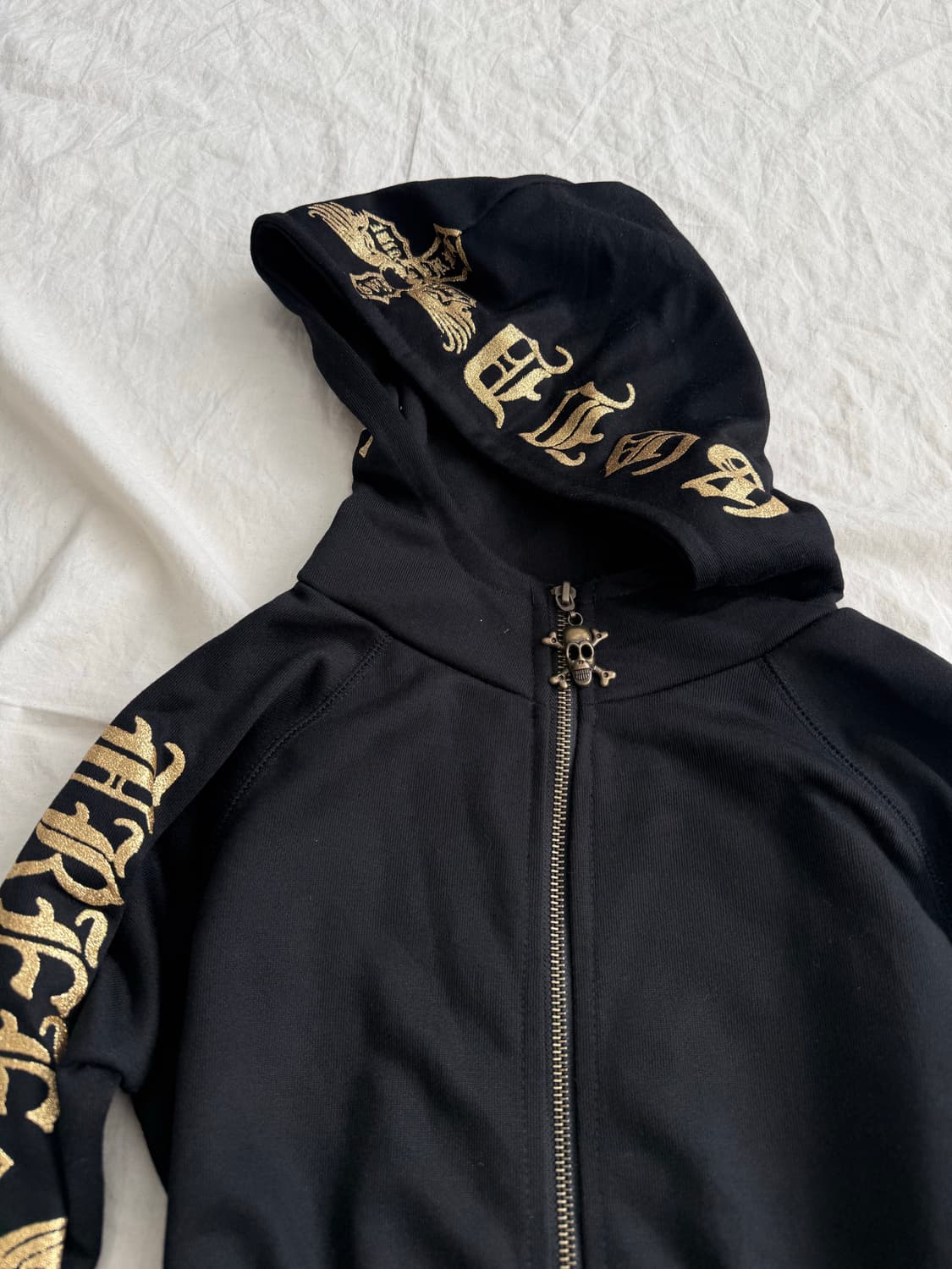 해골 펑크 갸루 후드 미니 딱붙 원피스 상품이미지5