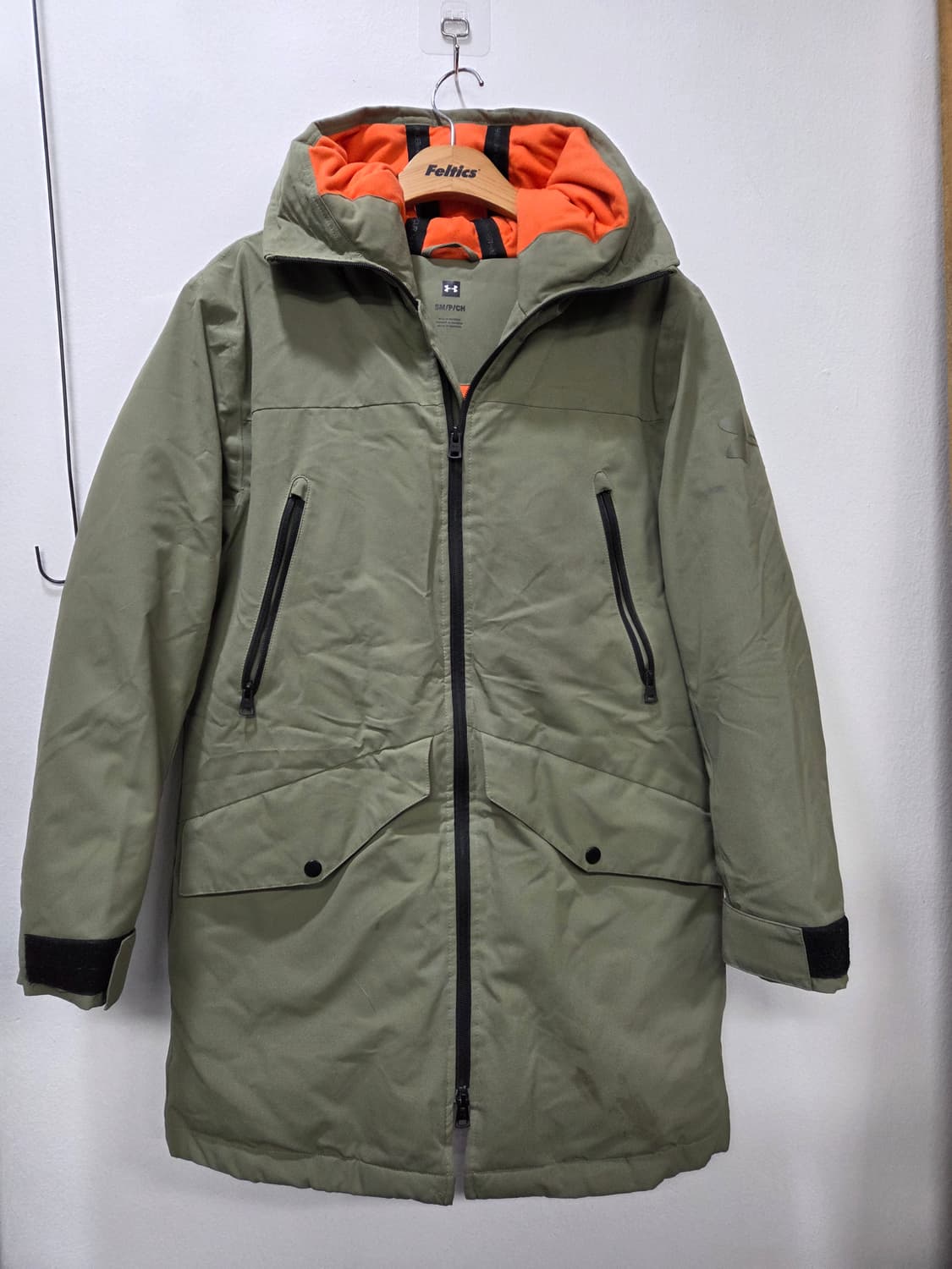 언더아머 카키색 후드 다운 롱패딩 남녀공용  상품이미지1