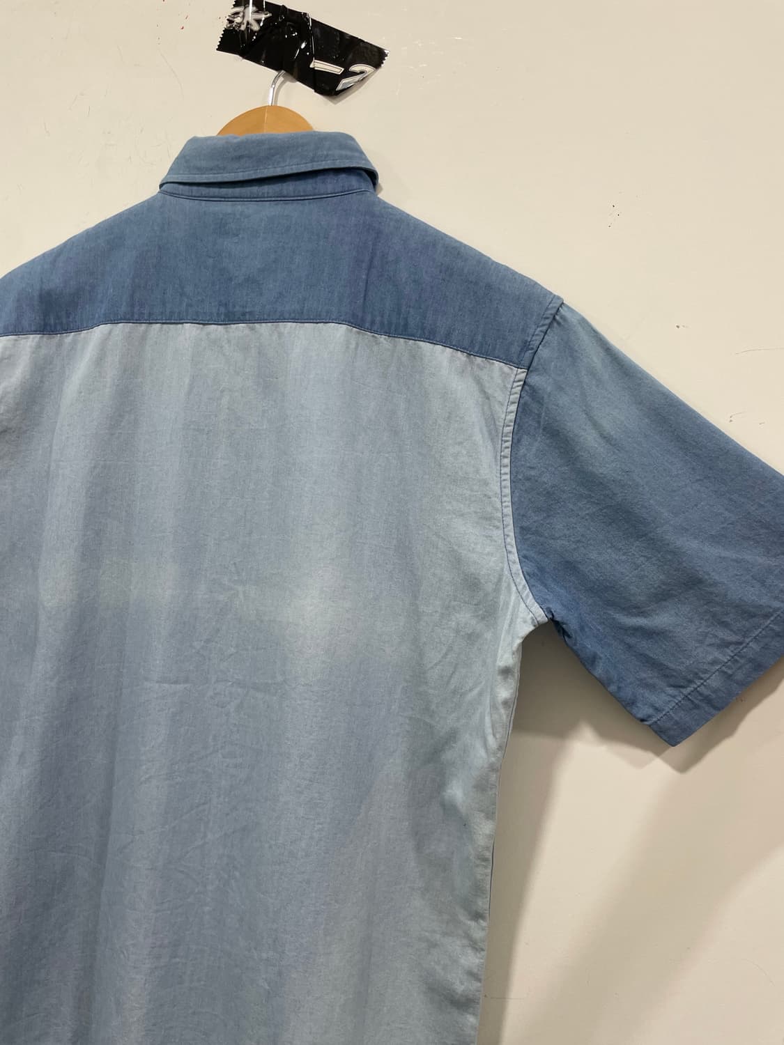 Ships 쉽스 패치워크 샴브레이 데님 반팔셔츠 상품이미지9