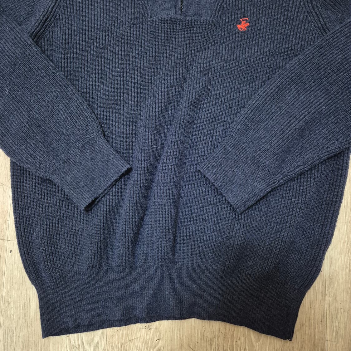 비버리힐즈폴로클럽 모직 하이넥 반집업 니트 상품이미지3