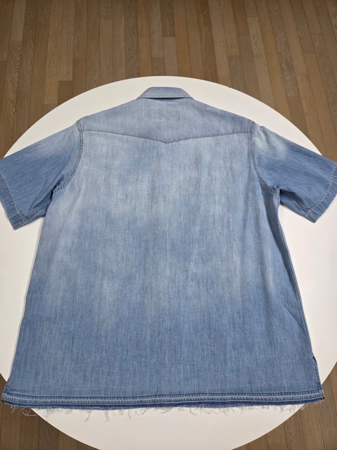 토니웩 워시드 데님 컷오프 반팔셔츠 m사이즈 상품이미지2