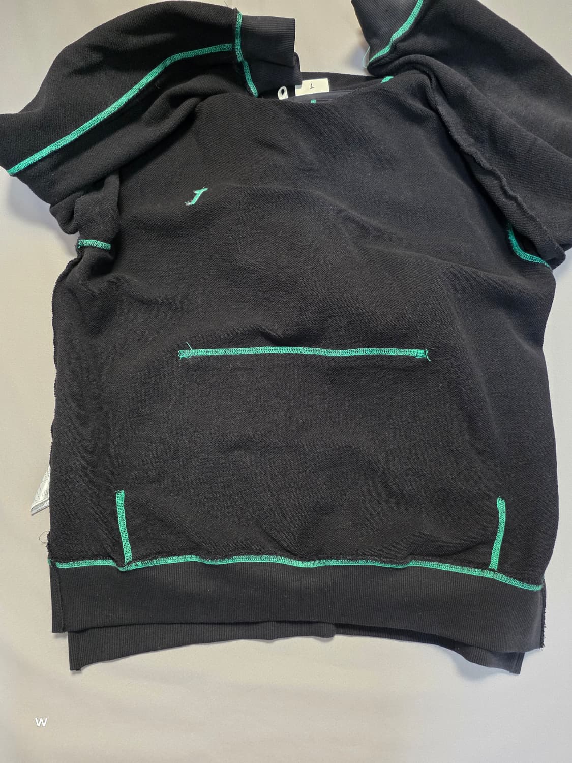 Tate 블랙 후드티 그린 스티치 상품이미지8