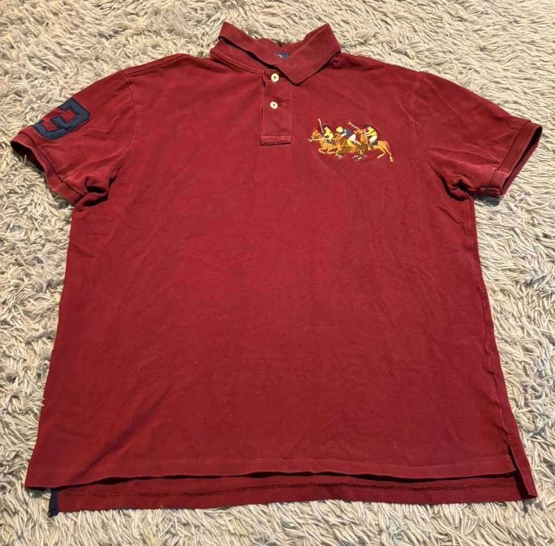 폴로 랄프 로렌 커스텀 슬림핏 메시 트리플 포니 폴로 셔츠 상품이미지1