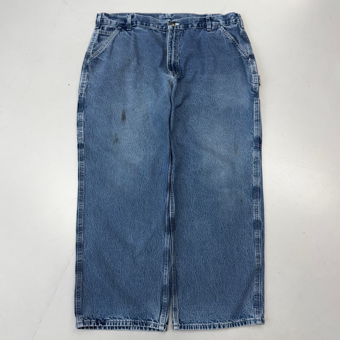 칼하트 OG 가죽패치 카펜터 와이드 워크 데님팬츠 상품이미지2