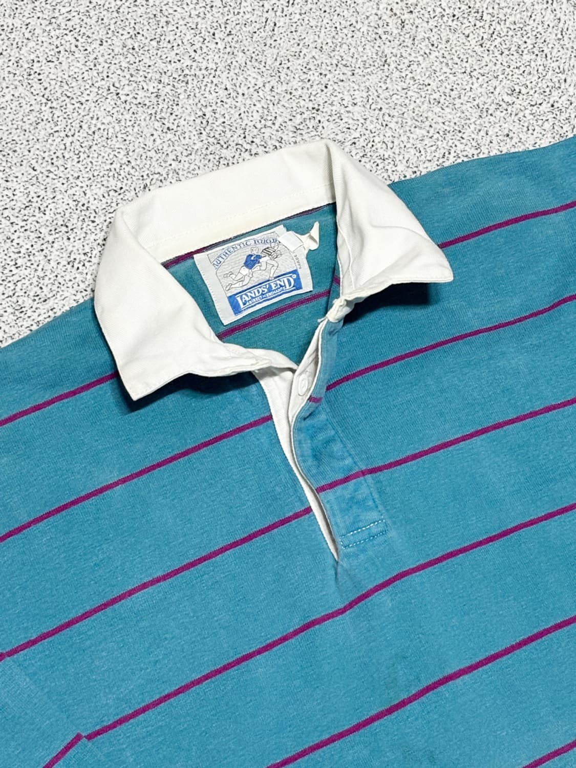 90s LAND'S END 빈티지 스트라이프 럭비 셔츠 상품이미지2