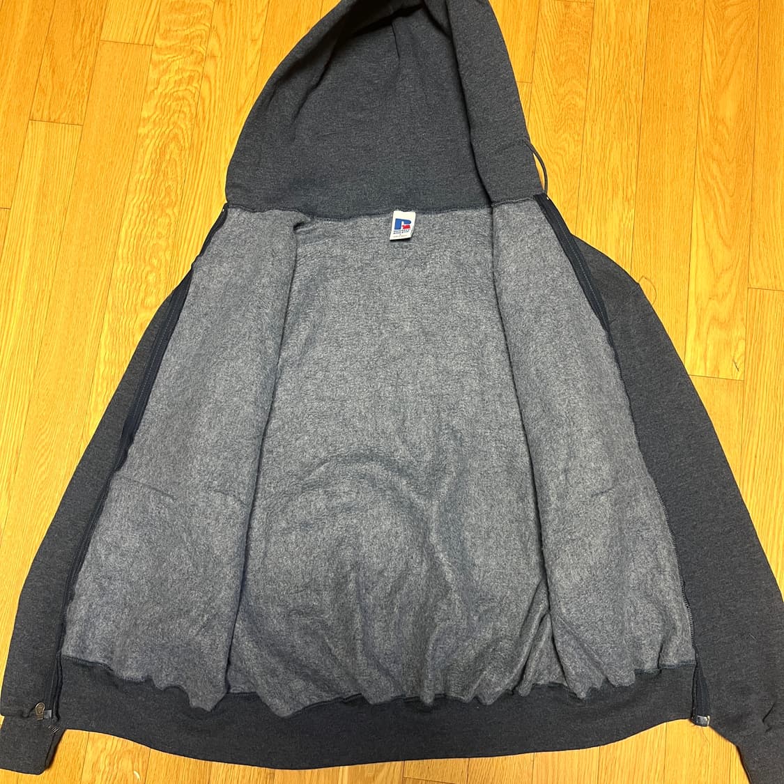[L] 데드스탁 90s 빈티지 러셀 후드집업 블루 그레이 상품이미지2