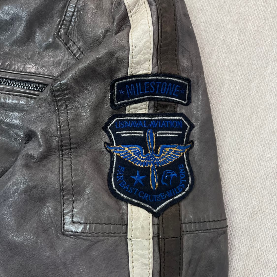 100 마일스톤 램스킨 라이더 가죽 자켓 상품이미지6