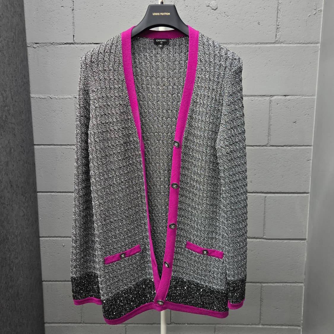 백화점판 / 샤넬 CC 메탈릭 캐시미어 가디건 40 상품이미지2