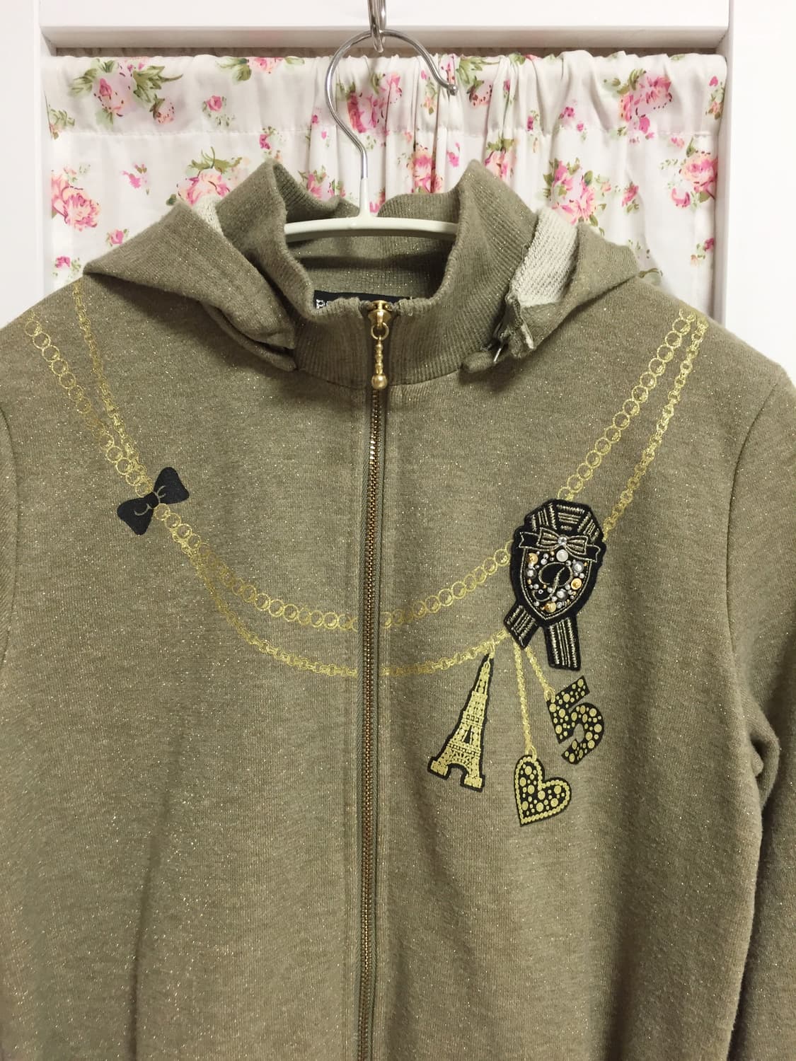 빈티지 카키 갸루 후드집업 상품이미지2