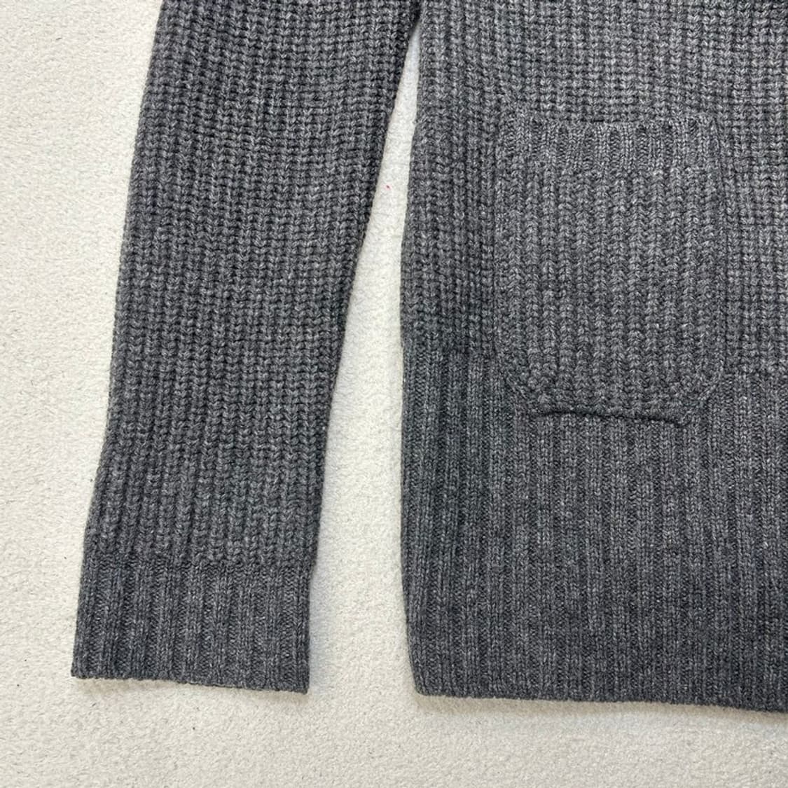 라코스테 여성용 그레이 숄 카라 울 가디건 36 상품이미지3