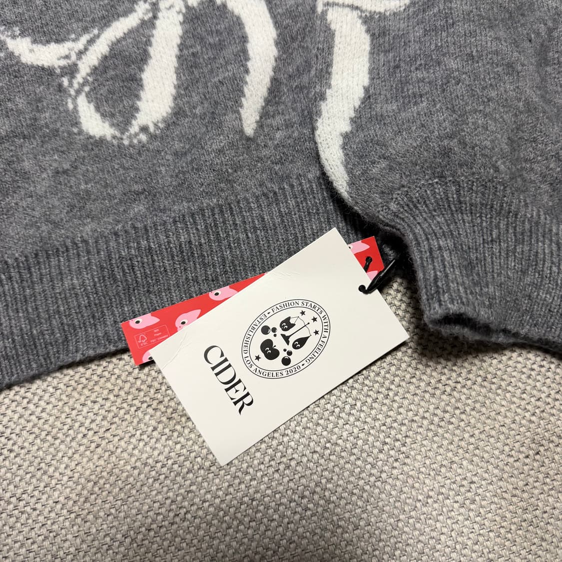 샵사이다 패턴 라운드 니트 상품이미지2