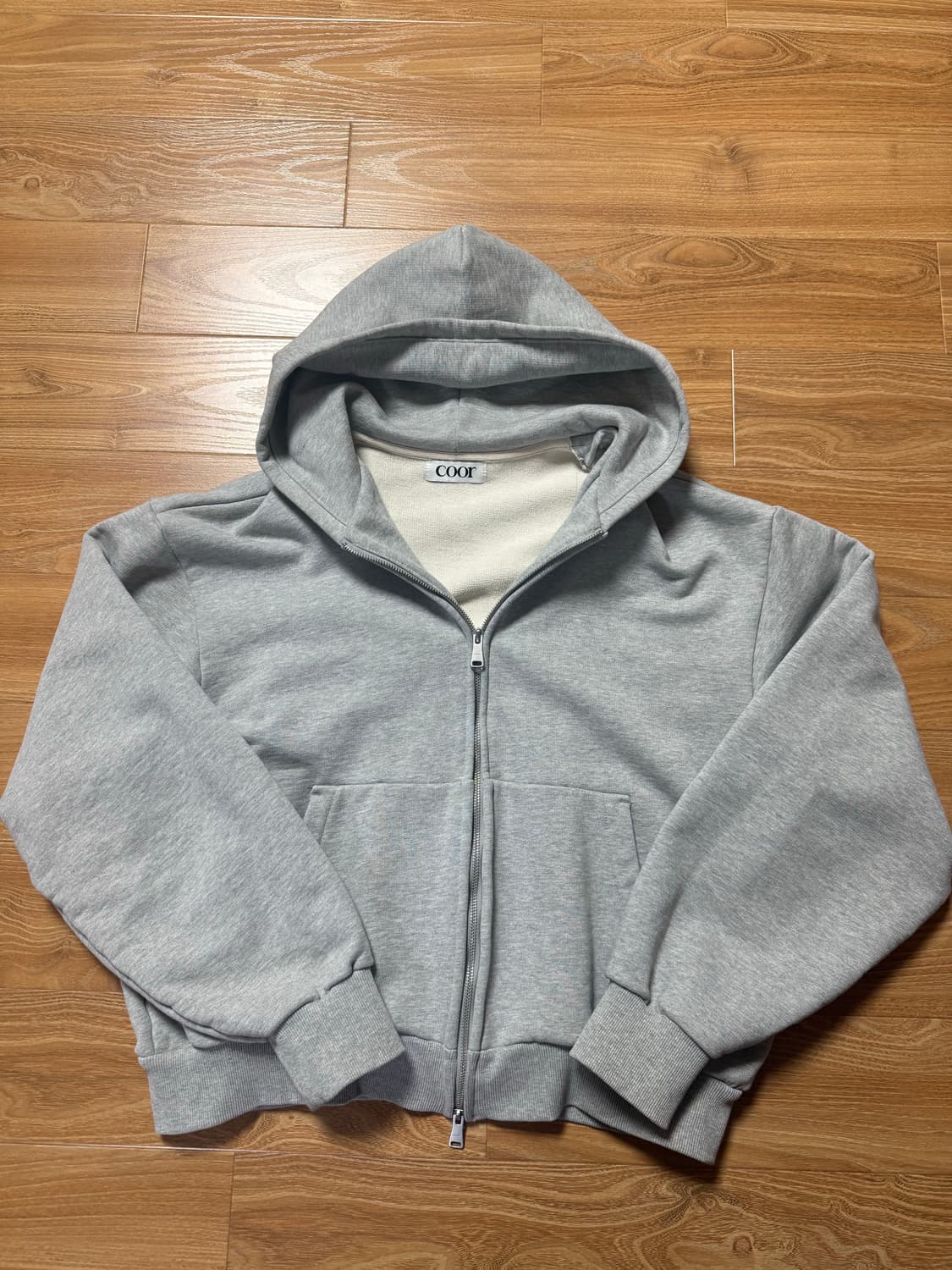 [XL]쿠어 미니멀 코튼 후드 집업 상품이미지2