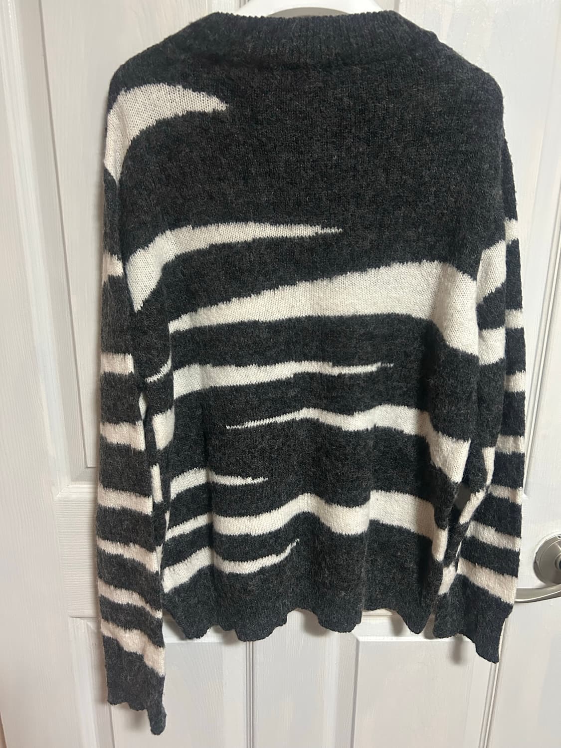 유즈 yuse 루즈핏 자카드 니트 그레이 상품이미지5