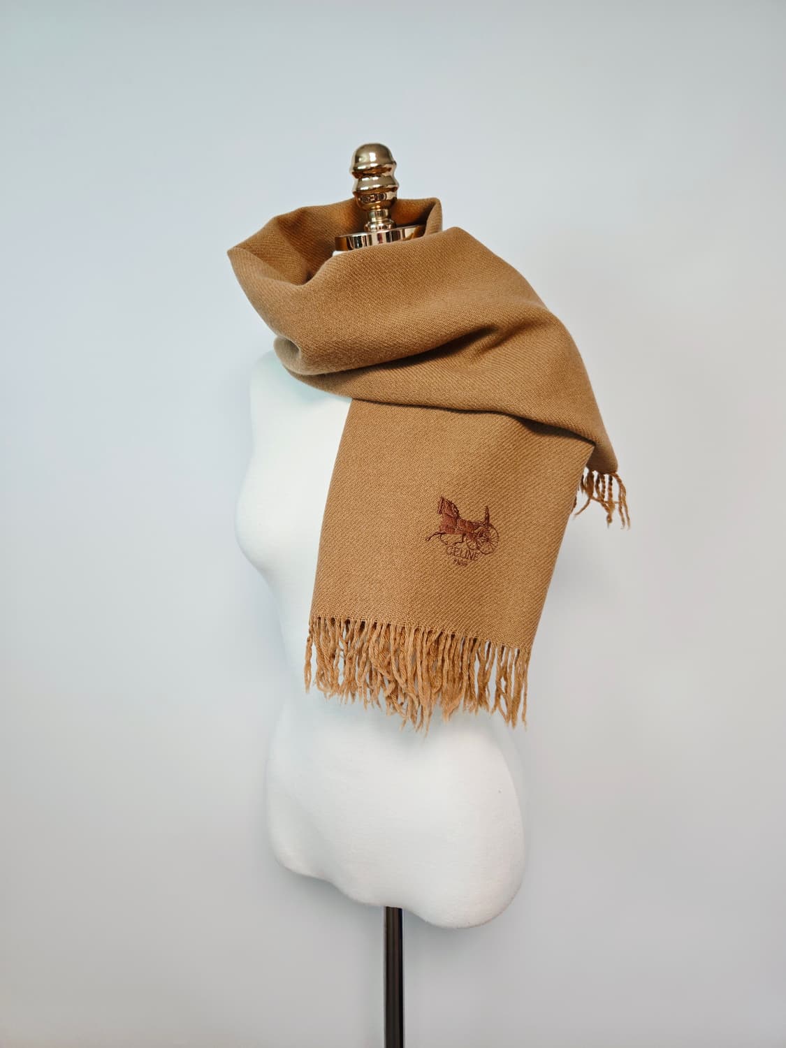 셀린느 베이지 울100 숄 블랭킷 머플러 상품이미지1