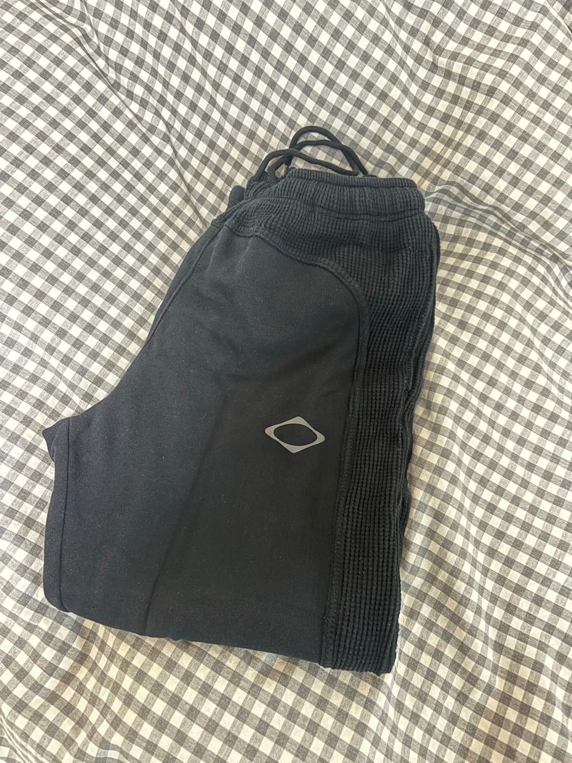 미스치프 롬버스 와플 스웻 팬츠 블랙 s 상품이미지2