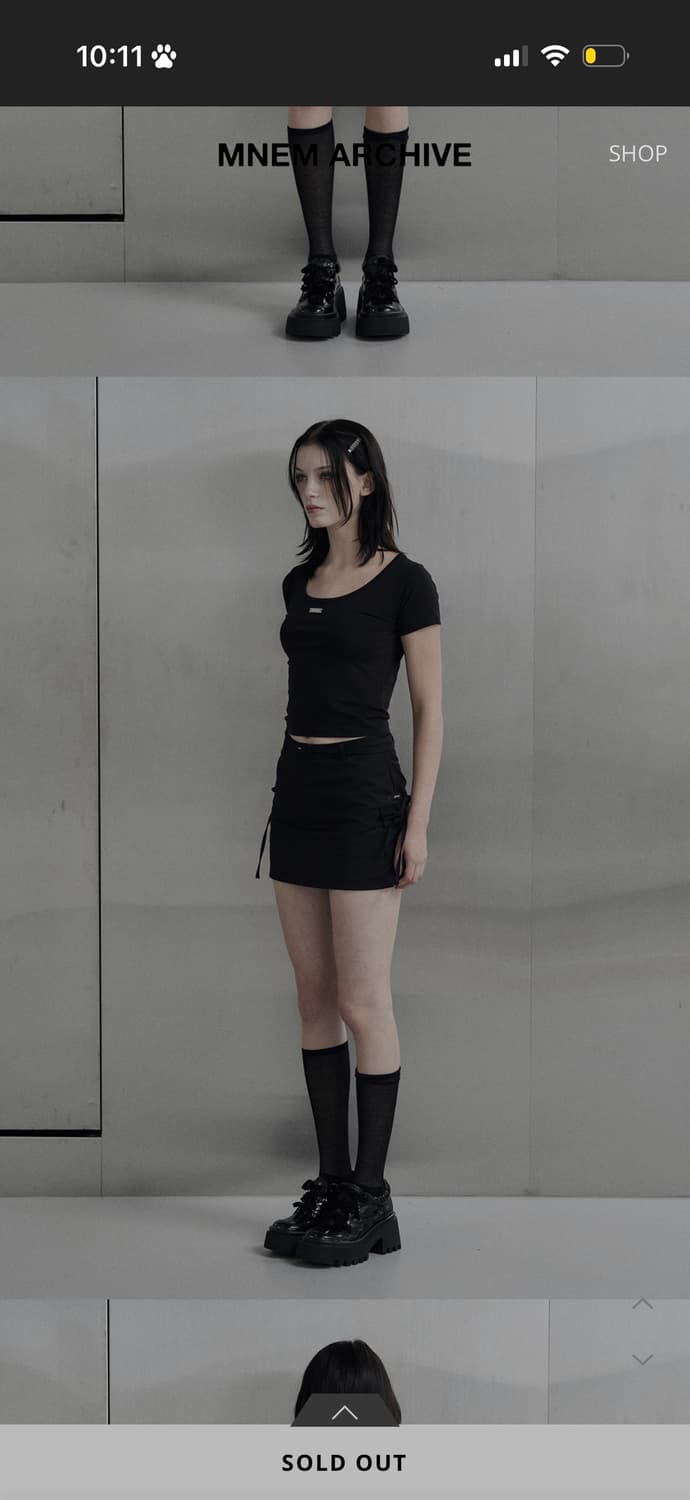 므넴 아일렛 로우 미니 스커트 eyelet low mini skirt 상품이미지2