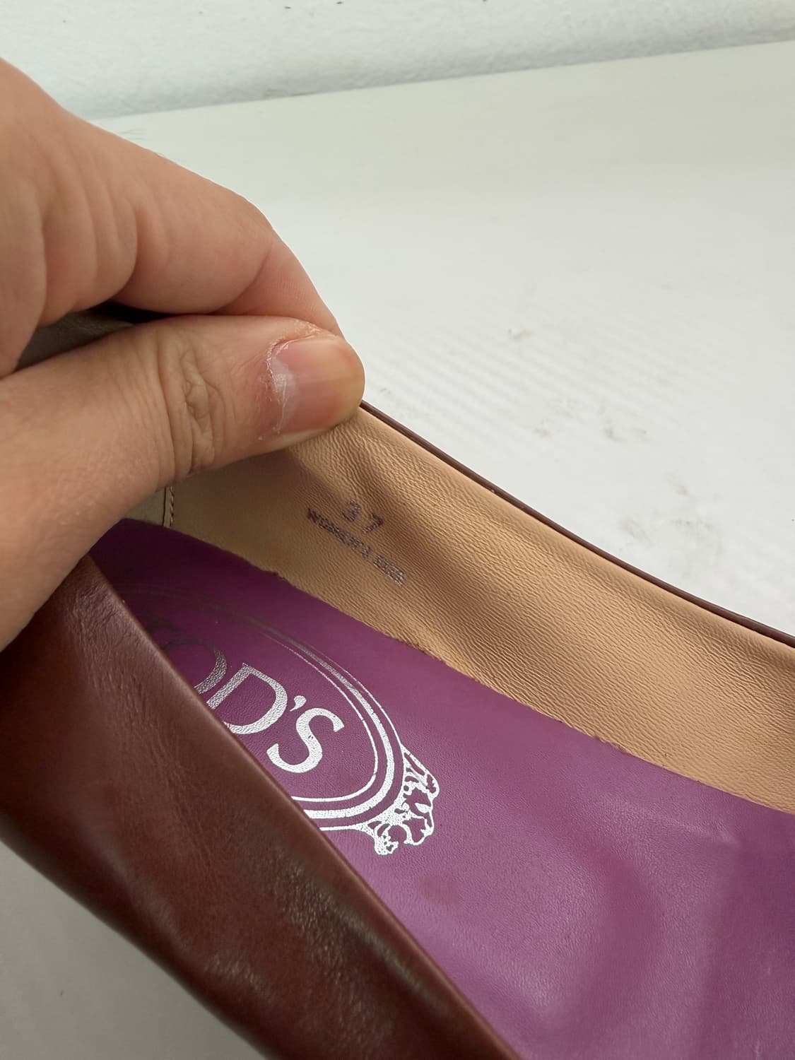 정품) TODS 토즈 브라운 플랫 슈즈 37 상품이미지8