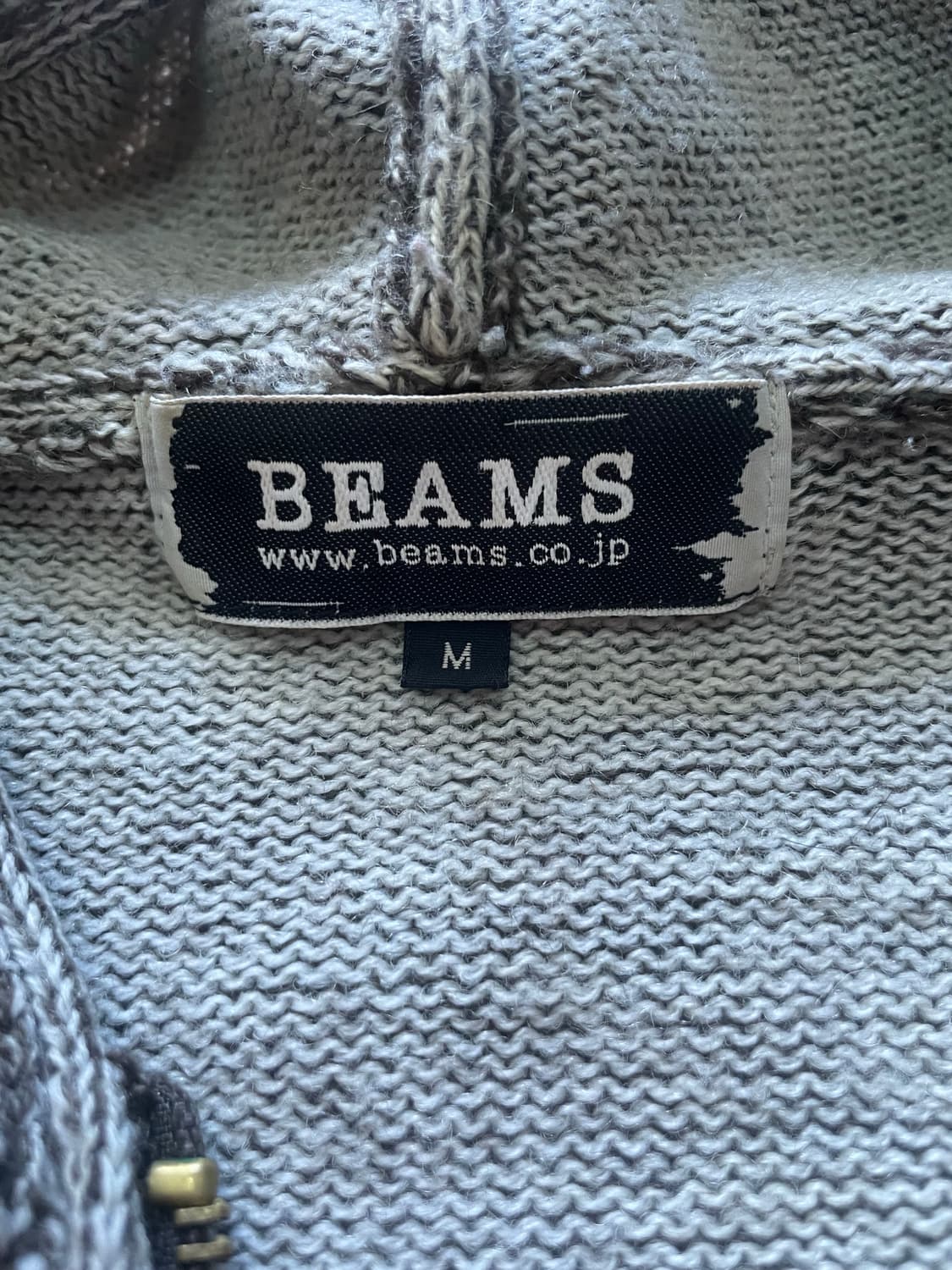 Beams 빔즈 니트 후드 집업 M 상품이미지7