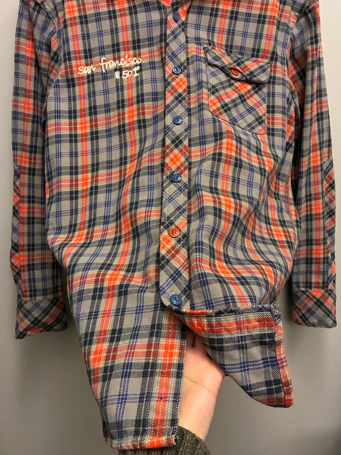 (M)Levis 리바이스 헤비코튼 체인자수 원포켓 체크셔츠  상품이미지5