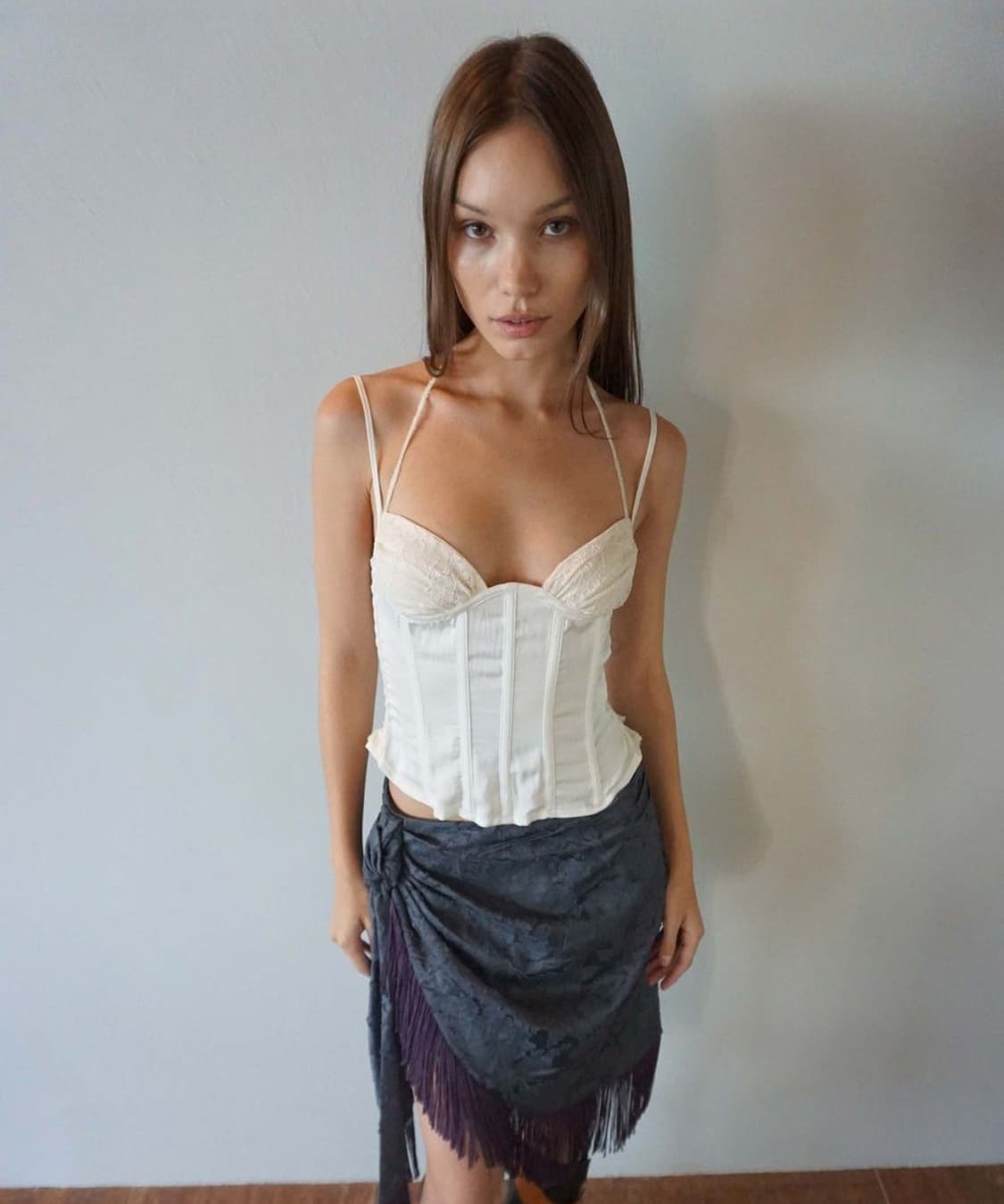 스컬프터 sculptor90s Glossy Corset Top White 상품이미지1