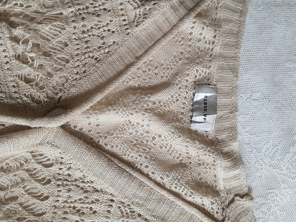 [일본빈티지] 아이보리 펀칭 니트 가디건 숏 Free 상품이미지8