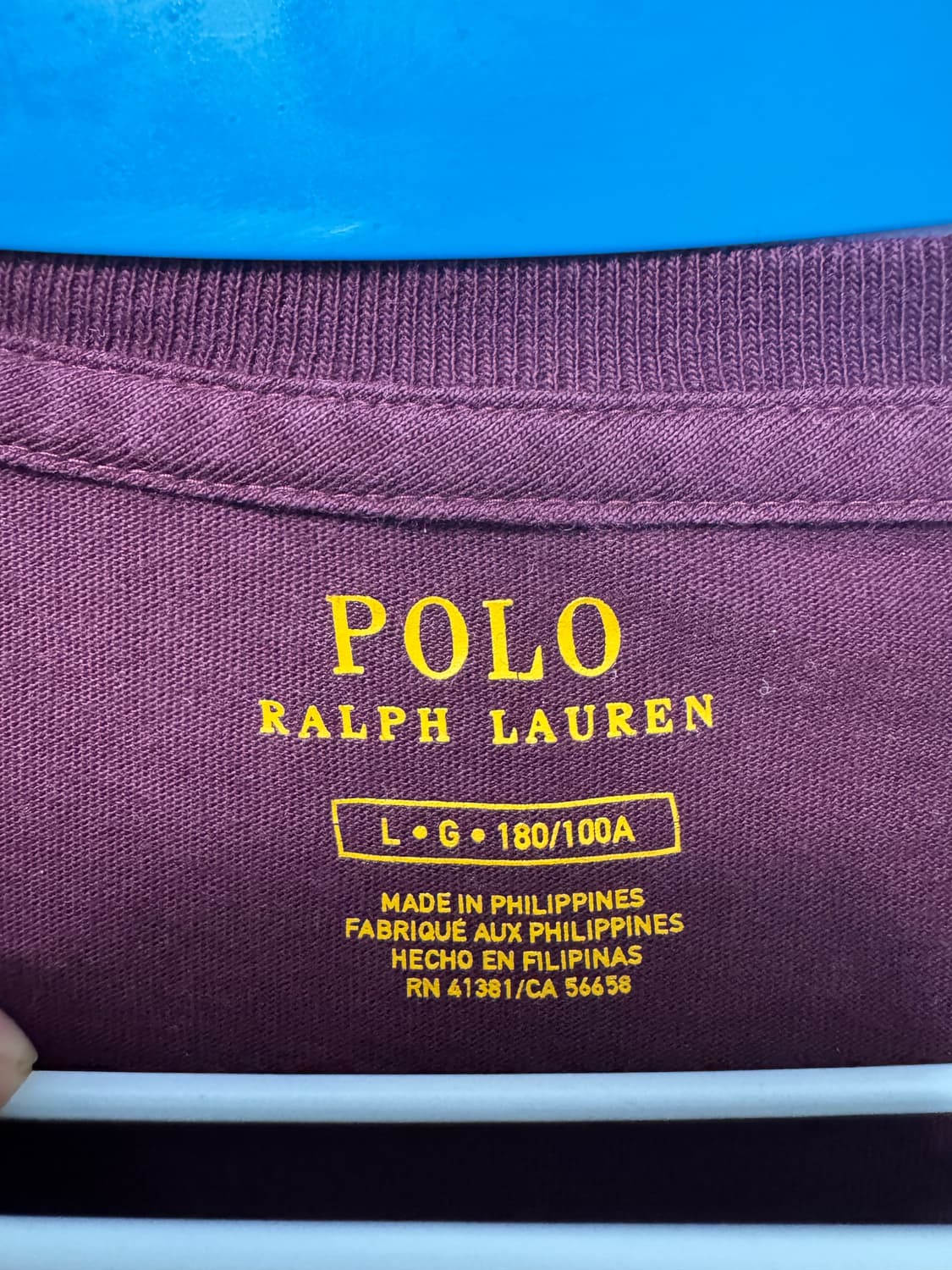 폴로 랄프로렌 곰돌이 버건티 티셔츠 해외 L 상품이미지3