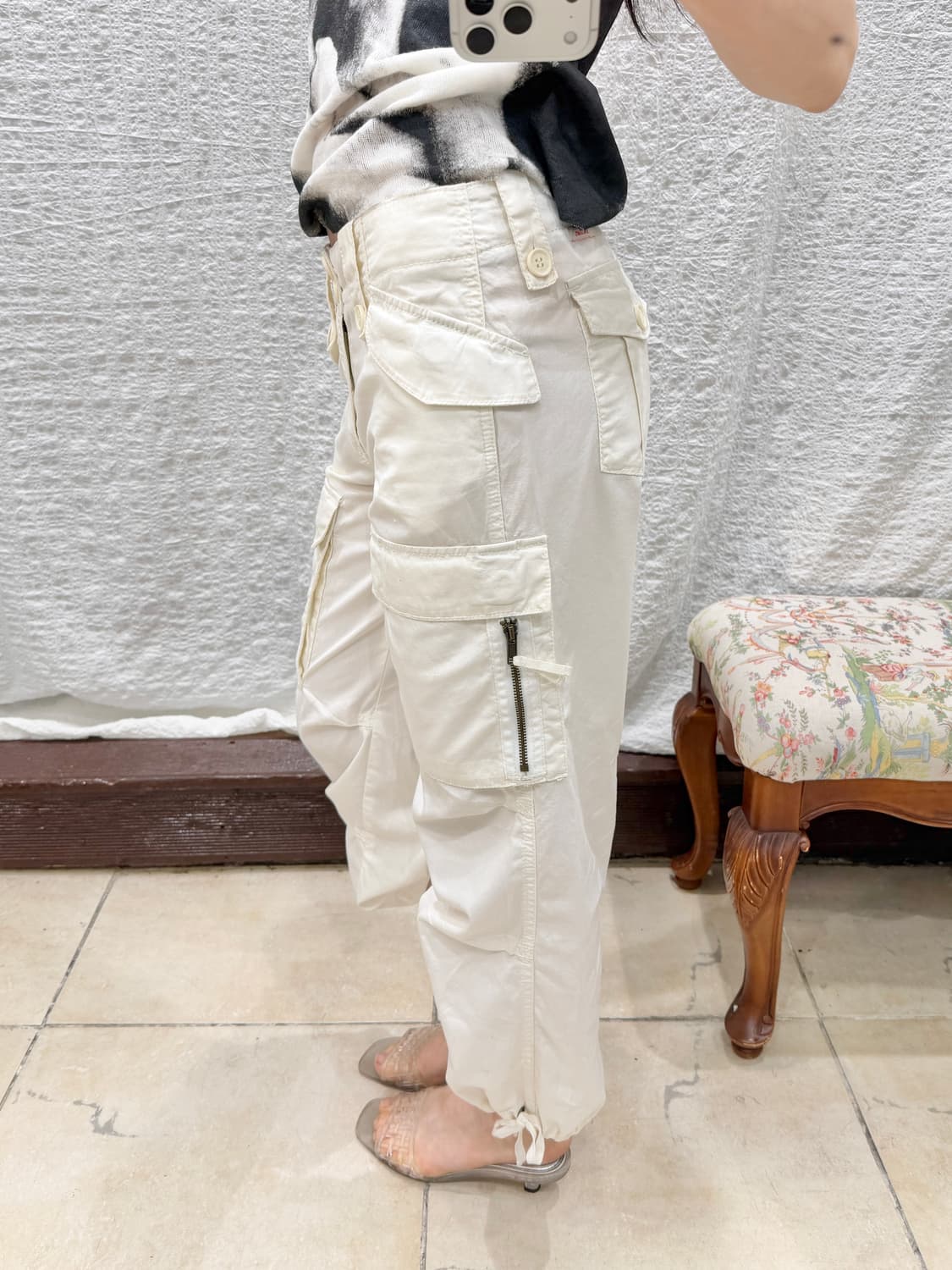 White cargo 2-way pants 상품이미지3