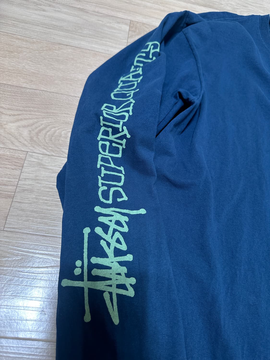 [XL] 스투시 슈페리어 퀄리티 피그먼트 다이드 롱슬리브 티셔츠 네이비 상품이미지5