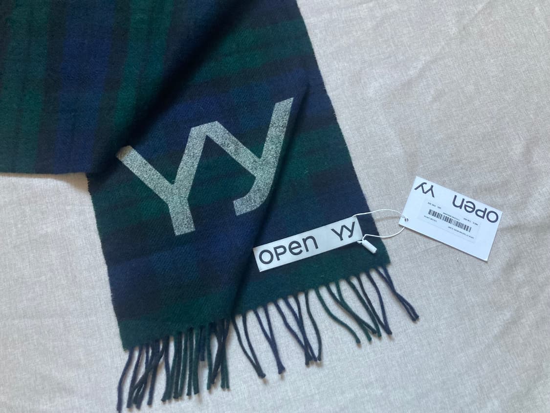 새상품🛍️오픈와이와이 타탄 울 머플러 그린 상품이미지6