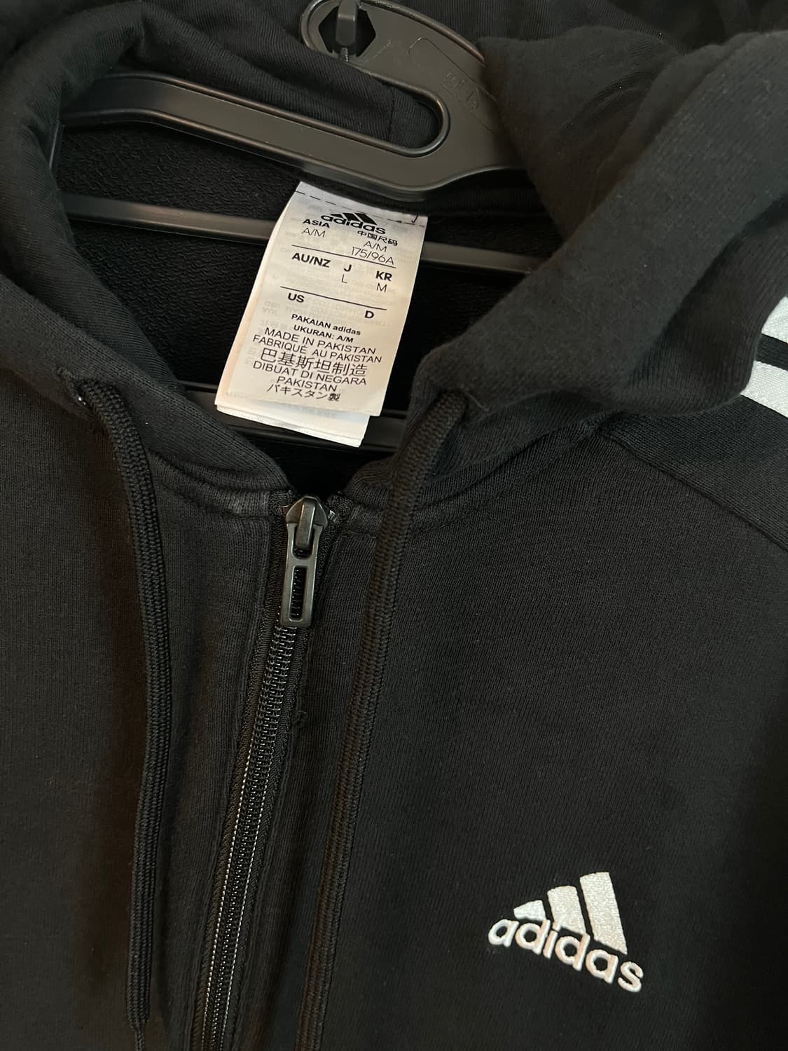 아디다스 후드집업 블랙 [M] 상품이미지4