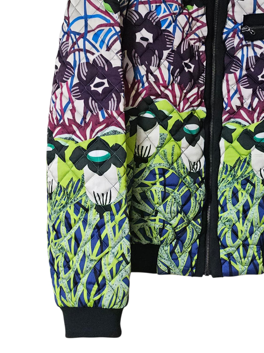 티렌 유니크 플라워 프린팅 퀄팅 여성 블루종점퍼 55/정가 45만원 상품이미지5