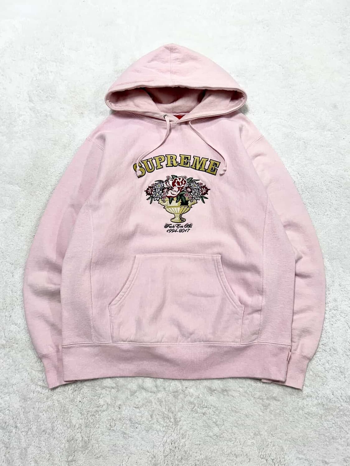 슈프림 17FW 센터피스 뮤트핑크 후드 상품이미지6