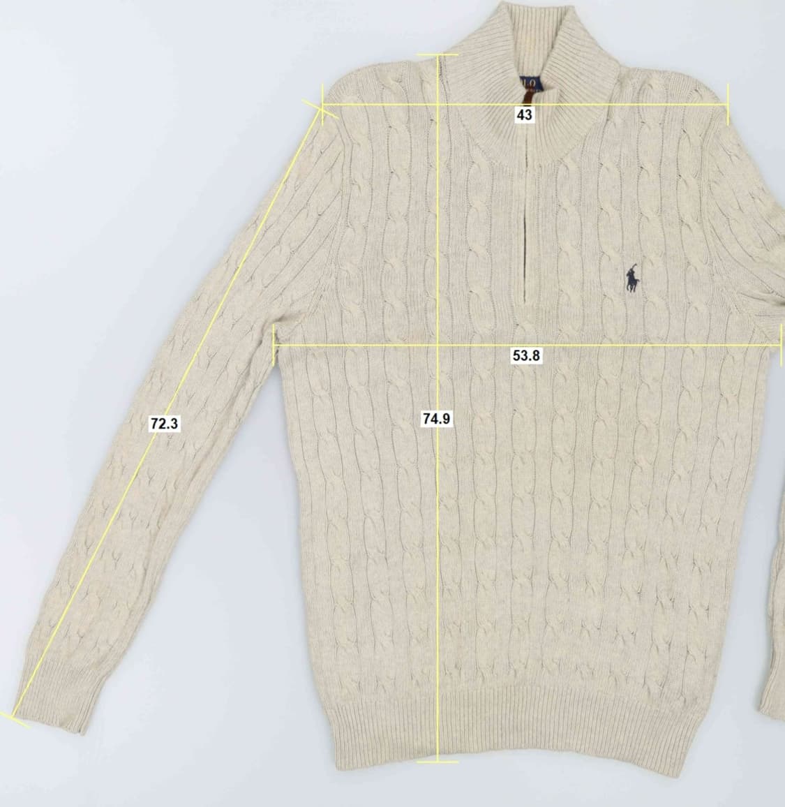 [M] 신형 폴로 랄프로렌 실크 반집업 케이블 니트 스웨터 3834 상품이미지8