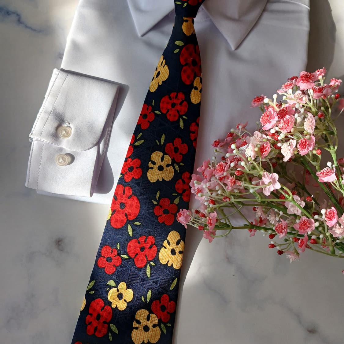 피에르 발망 네이비 플라워 패턴 넥타이 9.8cm A+등급 A19705
 상품이미지7