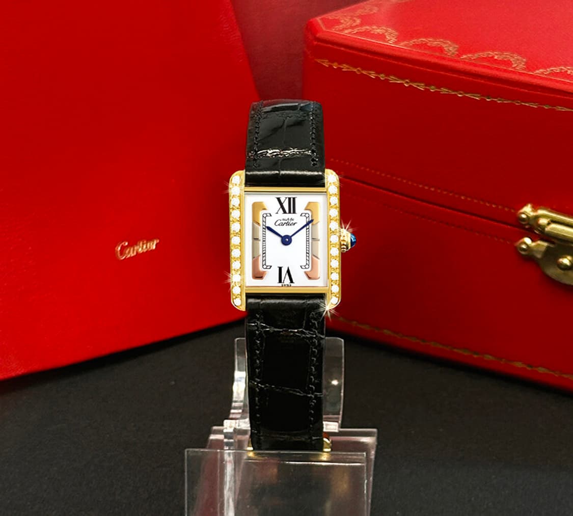 까르띠에 머스트 탱크 트리니티 다이얼 여성 다이아 카리나 시계 상품이미지10