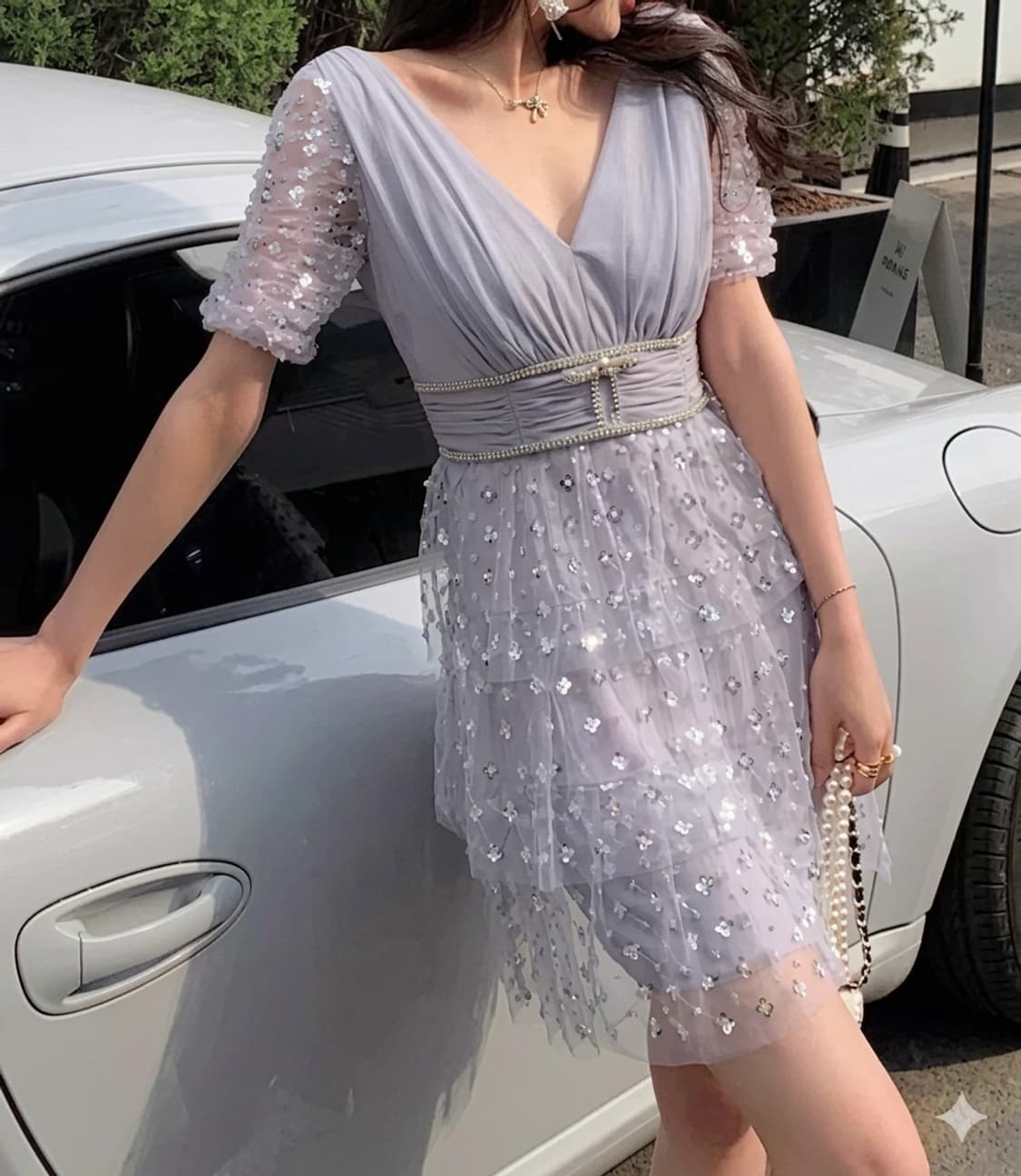 셀프포트레이트 시퀸 엠브로이더드 원피스 상품이미지2