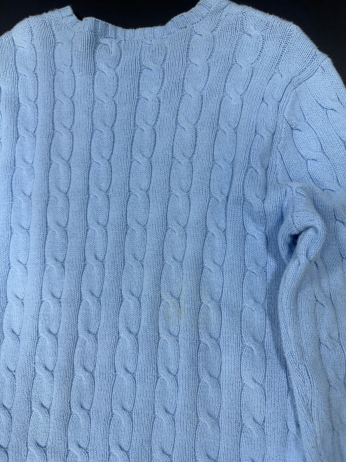  폴로 랄프 로렌 꽈배기 크루넥 소라색 니트  나혼자산다 코드쿤스트 니트 상품이미지8