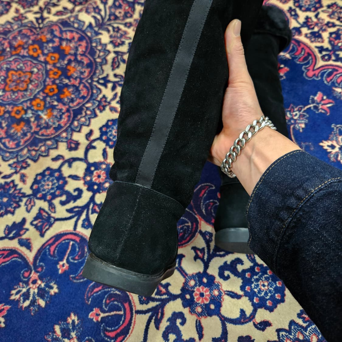 페라가모 양털 스웨이드 롱부츠 8M size(240-245) 상품이미지4