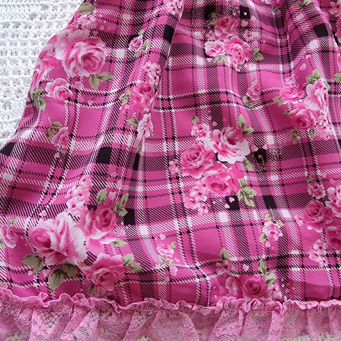 Sugar Gloss 핑크 로즈 체크 캐미솔 원피스 (MARS ) 상품이미지2