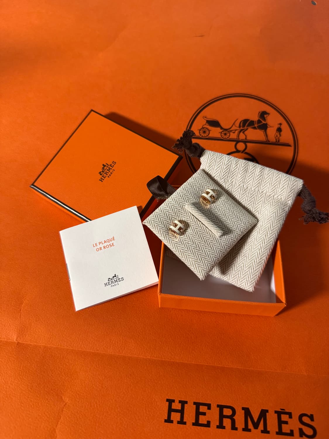 에르메스 팝아슈미니 화이트/로즈골드 귀걸이 상품이미지2