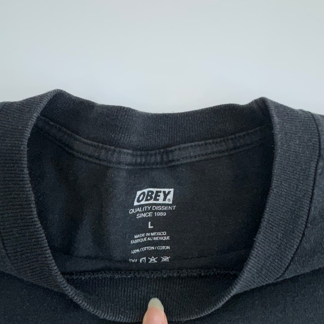 Obey 오베이 백 로고 블랙 반팔 상품이미지6