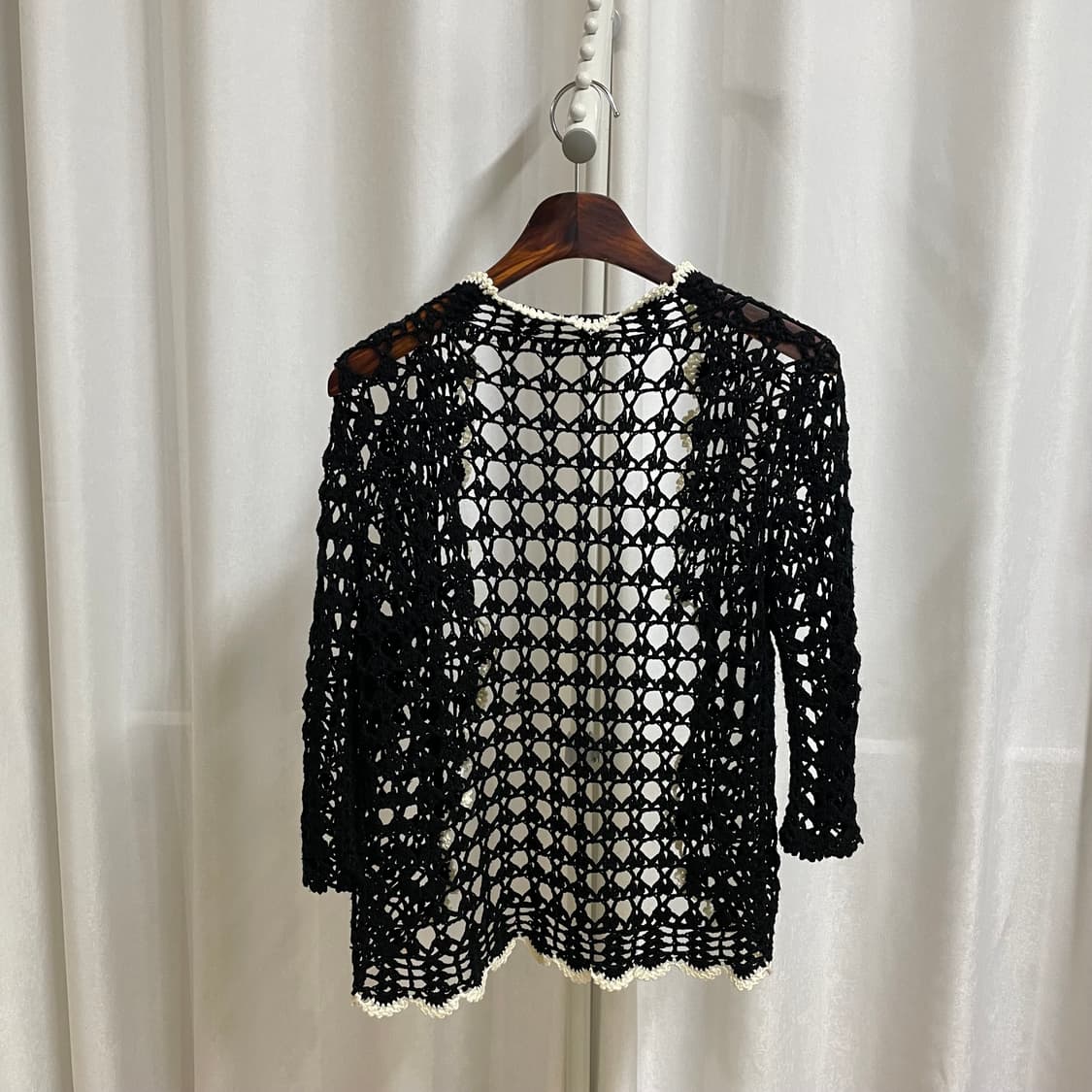 일본 빈티지 크롭 크로쉐 가디건 상품이미지10