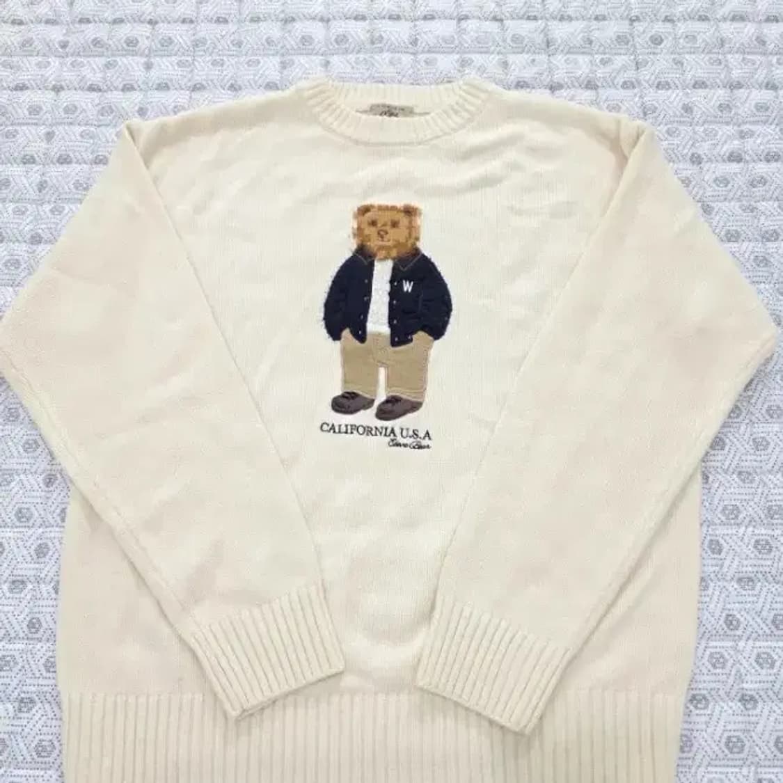 골든베어 곰돌이 오버핏 니트 아이보리 95 상품이미지4