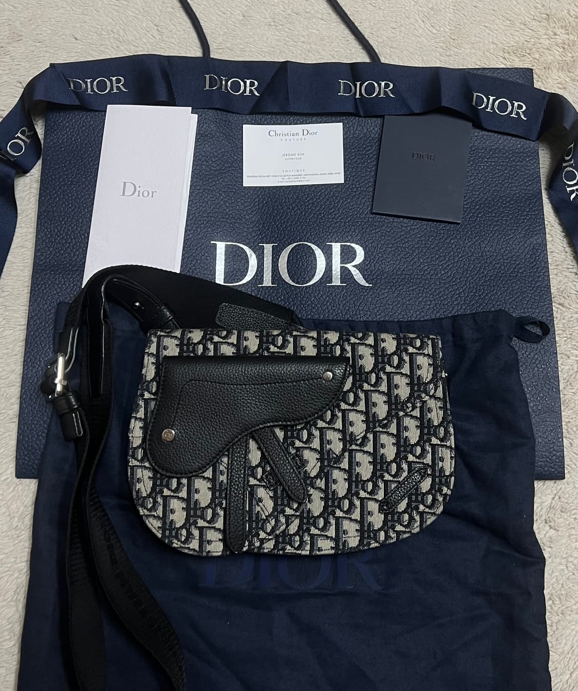 [백화점판/풀구성] 디올 오블리크 자카드 메신저 새들백 상품이미지1