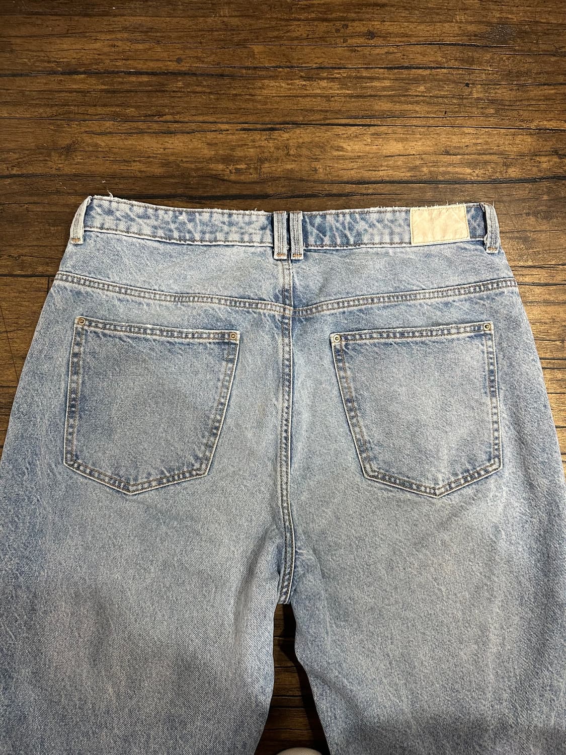 자라 ZARA 연청 데님 팬츠 허리34 세미와이드핏 워싱 청바지 상품이미지4