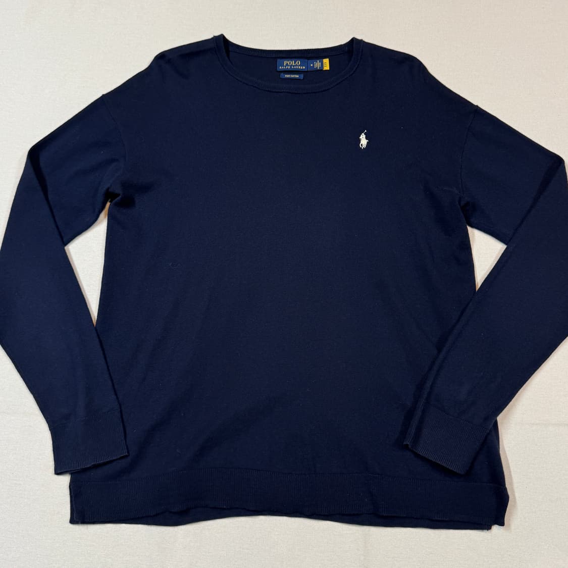 M) 폴로 랄프로렌 피마코튼 네이비 니트 신형 큐알탭 상품이미지2
