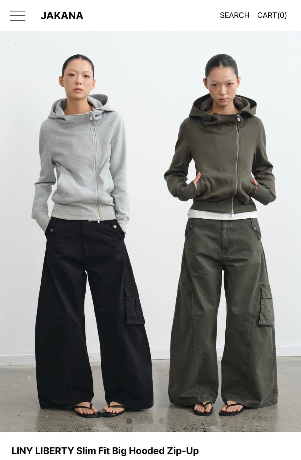 jakana(자카나) 후드집업 카키 s 상품이미지1