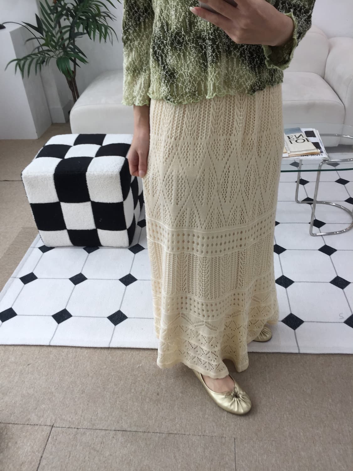 니트 펀칭 스커트 상품이미지8